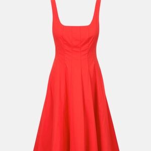STAUD Wells Dress Red “Cayenne” Size 8